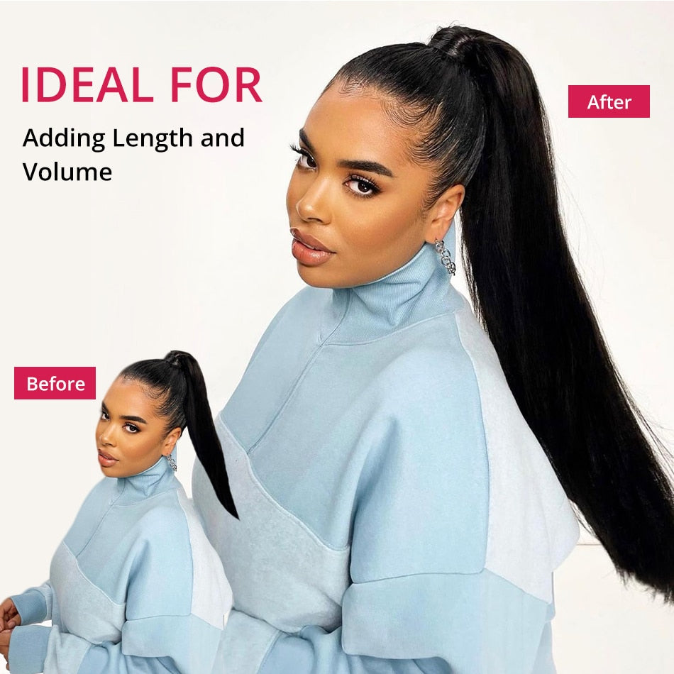 Clip in Wrap Around Ponytail Human Hair