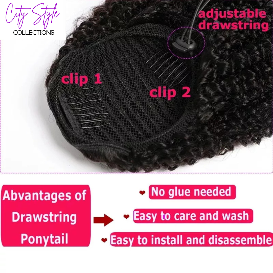 Clip in Drawstring Human Hair Ponytail